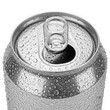 © Nishat - Close-up of a cold soda can with condensation and open pull tab isolated on transparent background