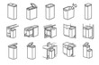 © Дар'я Солтис - Icon trash structure bin vector vertical handle concealed surface removable integrated plastic