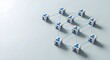 © Abuzar - Organizational network structure with connected people icons on wooden blocks, showing team collaboration, stakeholder mapping, social graph, and business communication on a light background.