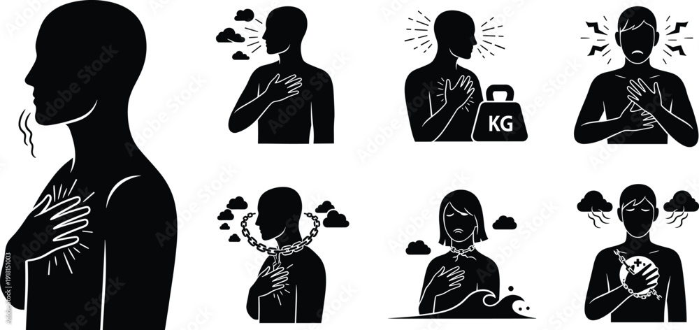 Symptoms of Heart Issues Illustrated: A comprehensive set of visual ...