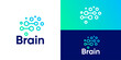 © Hi_std - Creative modern colourful brain logo template. Mind health science logo design vector illustration.