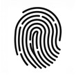 © Dimas - Fingerprint security icon black and white minimalist design vector illustration