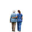 © Kajol - Nurse assisting elderly woman walking isolated on transparent background