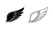 © Md - Black and white angel wings illustration, vector design of angel wings, symbolic art Vector