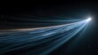 © Chok2533 - minimalist scene of a single comet crossing the galaxy, gentle motion lines, soft blue glow, emotional cosmic fine art composition,