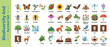 © Mim - Comprehensive Vector Icon Set of 36 Biodiversity and Pollinator Elements Featuring Bees, Butterflies, Birds, Wildlife, Plants, and Ecosystem Symbols in Flat Design for Nature Conservation Projects