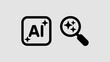 © Roxxxxxxxxx - A simple graphic displays artificial intelligence and search concepts featuring an ai symbol and a magnifying glass icon high quality professional detailed modern elegant stylish clean