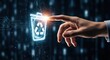 © Ummu - Male hand touching a glowing recycle bin to delete unnecessary files and clean up digital storage space.