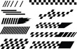 © MG GONDAL  - A vector illustration of black and white arrows and cursors designed as a racing flag symbol with a Hollywood cinema movie clapper board concept for director action signs