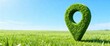 © 99 Inspiration - Green Location Pin on Field against Blue Sky
