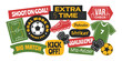 © titusurya - Set of Soccer or football stickers collection. Soccer sports badge, logo, patch.