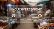 © qazi - Concept of inclusive economy with sme growth access connectivity and uplift in a market