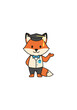 © Jurat - Cartoon fox in academic attire presenting