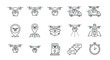 © Tush Art - Drone Technology Outline Icons Set Illustration