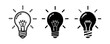 © supplement - Set of three light bulb icons: sketch, solid, pixel art styles
