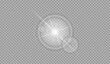 © Sijan - Bright white light burst lens flare effect isolated on transparent background for dramatic design