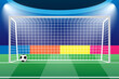 © antoniofrancois - Soccer football goal post hall with penalty place ball stadium concept vector illustration