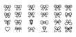 © FARJANAAKTER - Bow knot line icons set outline ribbon vector collection simple design element for gift decoration