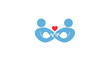 © little - Stylized illustration of two people with heart symbol connecting them