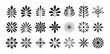 © MST - Set of minimalist folk floral ornaments and simple snowflake symbols for decorative patterns