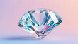 © Christopher Krohn - Funkelnder Diamant im Brillantschliff – Edler Edelstein mit bunten Lichtreflexen auf einem pastellfarbenen Hintergrund als Symbol für Luxus und Qualität