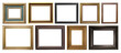 © Kornienko Alexandr - Set of assorted classic empty picture frames with wood and gold textures