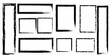 © AloAkter - A black and white abstract geometric pattern with various rectangle shapes