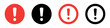© Oleksii Bezrodnii - Exclamation mark warning symbols in red and black.