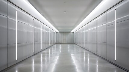  Minimalist White Corridor with Linear Lighting | Modern Architectural Hallway Design