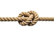 © dadtophoto - A thick, weathered marine rope tied in a secure nautical knot, symbolizing strength, security, and ocean voyages, isolated on a white background, sailing, white, nautical