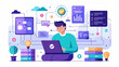 © afsana - Data Infrastructure and Data Pipeline Development Vector Illustration
