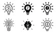 © Jayanto - Brain in light bulb icon set. Creative, generating idea, solution , knowledge, lamp stock vector. idea and creativity vector collection. Creative idea and innovation light bulb icon. vector eps file