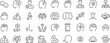 © Deloara - Mental health web icons. Depression, psychotherapy, psychological, bipolar, negative thinking, obsession, collection. Editable stroke. Vector