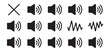 © Abu - Audio waves and sound volume levels, collection of vector icons showcasing various audio settings and signals