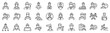 © SkyLine - Set of 30 outline icons related to worker. Linear icon collection. Editable stroke. Vector illustration