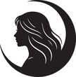© Sabit - Conceptual mystical celestial woman profile icon isolated on white