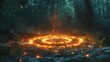© dewpra - Mystical forest clearing with glowing circle evoking a sense of wonder and enchantment