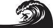 © Sumaiya Akter Jumjum - Surfer on big ocean wave vector silhouette, surfing sport activity, extreme water recreation, tropical destination