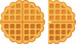 © Nida - Golden Waffles Cut in Half Isolated on Transparent Background Sweet Breakfast Concept
