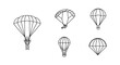 © Icon Ginatamic - Parachute icons set, skydiving and parachuting