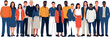 © MdSoleman - Group of diverse people standing together as a professional team or community flat vector illustration isolated on white