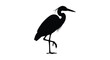 © Nupur02 - A striking black silhouette of a long legged wading bird possibly a heron or egret stands poised and elegant silhouette