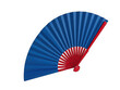 © asssayem17 - A vibrant red and blue traditional japanese folding fan with intricate designs isolated on transparent background