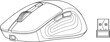 © Maslima - Wireless computer mouse vector illustration with USB receiver featuring detailed ergonomic line art for technology user manuals peripheral hardware documentation and IT support graphics