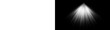 © towsif - PNG image of A bright, white conical spotlight beam radiates sharply downwards creating dramatic volumetric lighting effects on transparent background