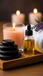 © SHAMOLY - Relaxing spa setup with candles and essential oil