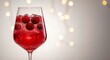 © pixels - Refreshing cold drink with ice and cherries in a glass, perfect for summer refreshment