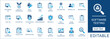 © Pixel Flat Design - software testing icon set. Vector symbols for bug tracking, automation, performance, security, and manual QA process for web and app development.