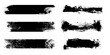 © Selamet - Straight line vector brush strokes. Black hand drawn stripes, smears. Chinese or Japanese calligraphy brushstrokes set. Rough grunge thick paint line texture. Vector sketch rectangle text boxes