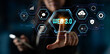 © InfiniteFlow - A futuristic user interface for Web 3.0 technology and applications. An overview of decentralized services like DeFi, cloud storage, and security. Motif